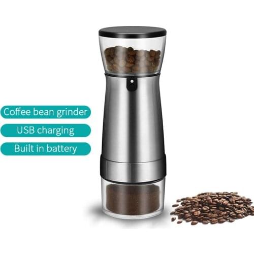 Stainless Steel USB Electric Coffee Grinder Adjustable Professional Coffee Bean Mill Pepper Grinding Machine Kitchen Tools