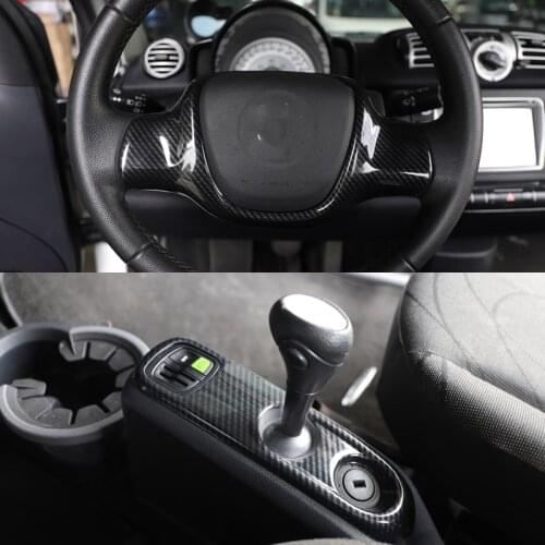Carbon Fiber Interior Decorative Cover Moulding Instrument Gear Cover Modified Case Shell For Old Smart 451 fortwo Accessories