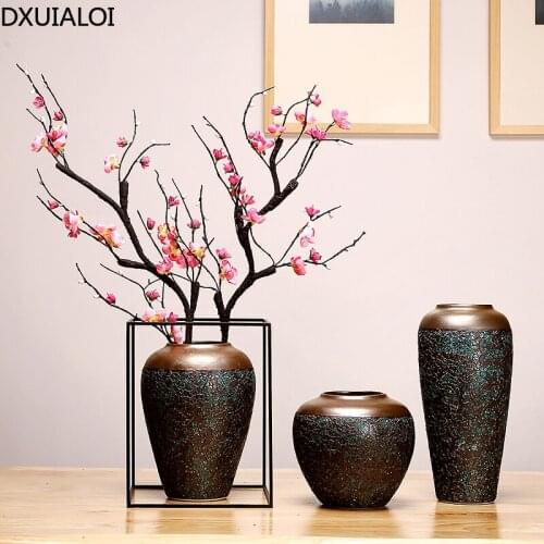 Ceramic vase handmade creative Chinese style home living room dried flower flower arrangement craft decoration ornaments