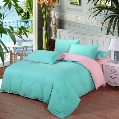 Classic Simple Bedding Set 7 Size Grey Blue Pink Solid Bed Linen 4pcs/set Duvet Cover Sets Bed Sheet Comforter Home Textile