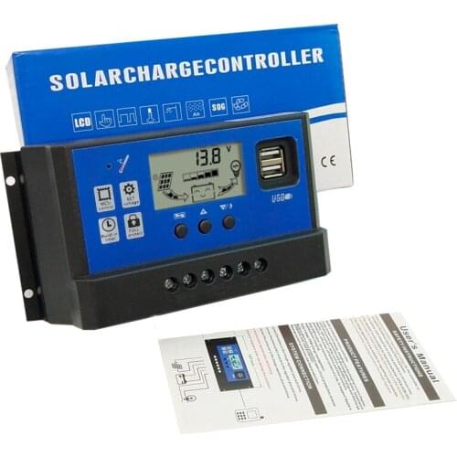 60A PWM Solar Charge Controller 12V 24Vdc Solar Panel Battery Charge Controller 60A Solar Regulators for Home power System use