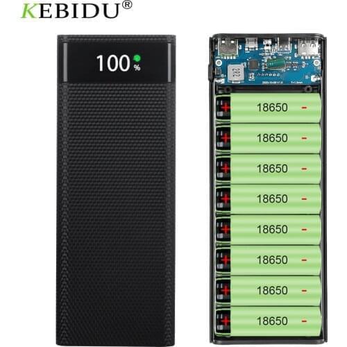 Dual Micro USB Type C Power Bank Shell 5V DIY 8X18650 Case Battery Charge Storage Box Super QC3.0 Fast Charge Without Battery