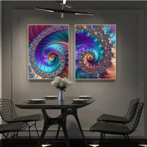 Creative Abstract Art Fractal Patterns Canvas Painting Prints and Posters Wall Art Pictures for Living Room Home Decor No Frame