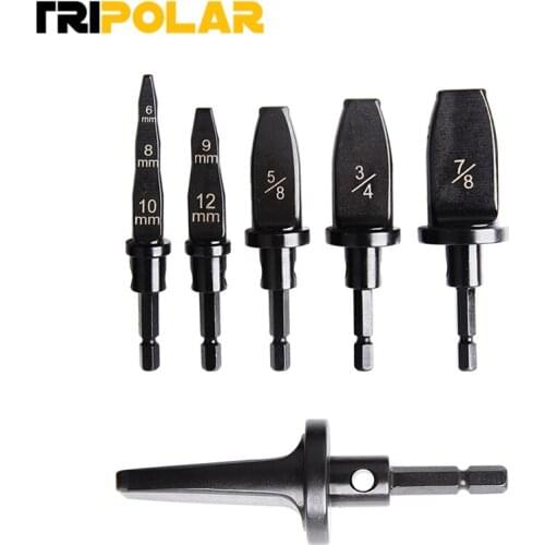 5pcs Copper Pipe Drill Bits Flaring Hex Handle Practical Tube Expander Set Accurate Rotary Tool Durable Swaging Air Conditioner
