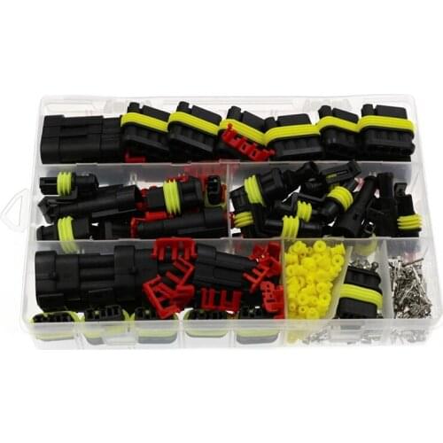 NEW-352Pcs HID Waterproof Connectors 1/2/3/4 Pin 26 Sets Car Electrical Wire Connector Plug Truck Harness 12A