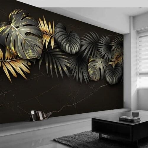 Custom Mural Wallpaper Modern Minimalist Palm Leaf Flower Plant Leaves Living Room TV Sofa Bedroom Home Decor Wall Painting Sala