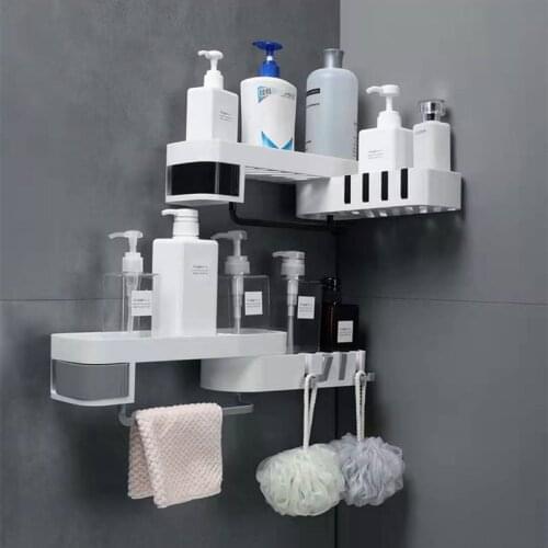 Shower Bathroom Shelf Organizer Wall Mounted Storage Rack Punching-free Shower Shelf Bath Essentials Shampoo Spice Holder