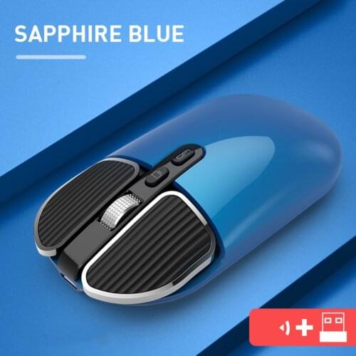 Portable 2.4GHz Bluetooth-compatible Mouse Laptop Computer Ergonomic Mice Silent Dual Mode Wireless Rechargeable Mute Mice
