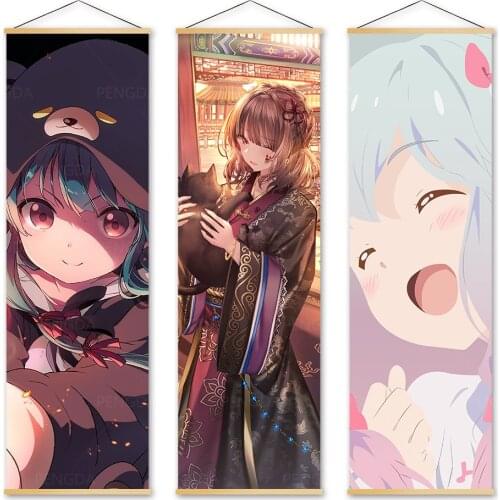 Print Canvas Nisekoi Poster Home Decoration Wall Artwork Japanese Anime Character Picture Wooden Scroll Hanging Painting Bedroom