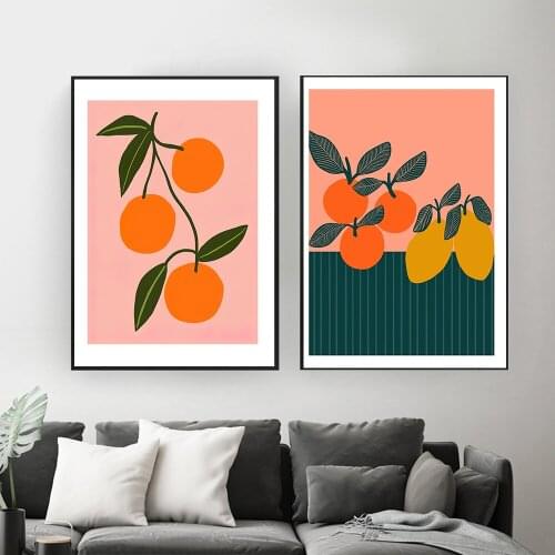 Farmhouse Citrus Botanical Lemon Kitchen Wall Art Canvas Painting Nordic Posters And Prints Wall Pictures For Living Room Decor