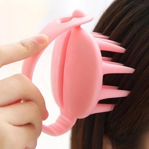 Handheld Hair Comb Silicone Head Body Scalp Shampoo Massage Brush Shower Hair Massager Clean Hair Brush Bath Spa Hair Accessorie
