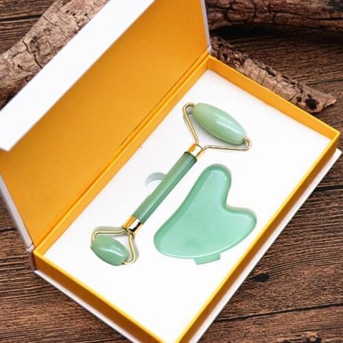 Glass Guasha Roller Set Smooth Surface Double Head Skin Care Smooth Massage Facial Lift Roller Scraper for Face Back Body Foot