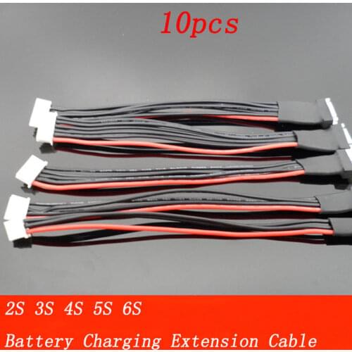 10pcs 2S 3S 4S 5S 6S Battery Charging Extension Cable Lipo Balance Plug Male Female Connecting Wire 22AWG fr RC Airplane