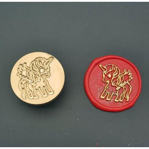 Lovely Unicorn Wax Stamp Exquisite Paint wood handle,DIY Ancient Seal Retro Stamp,Personalized Stamp Wax Seal High Quality