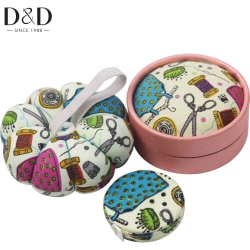 Sewing Kit Set for Sewing Kits Box Retractable Ruler Tape Measure Pin Cushion Pumpkin Shape DIY Craft Sewing Accessories