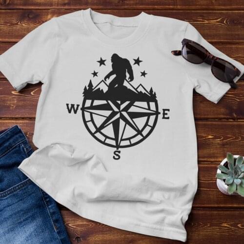 Bigfoot Print Ladies Tops Women T-shirt Casual Basic O-collar Short Sleeved Women T-shirt Girl,Drop Ship