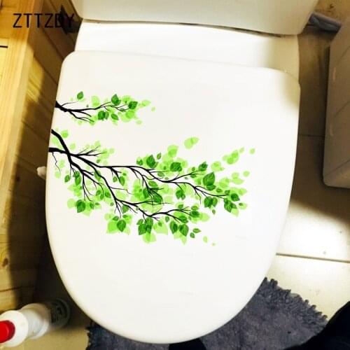 ZTTZDY 26.6×18.8CM Fresh Branches Home Wall Decoration Decals Creative Cartoon WC Toilet Stickers T6-0301