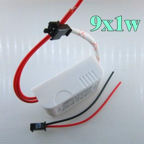 Free Shipping 10pcs/lot 9x1W LED Driver Lamps External Transformer 85-265V 300mA 9W Outside Power Supply For Ceiling Light