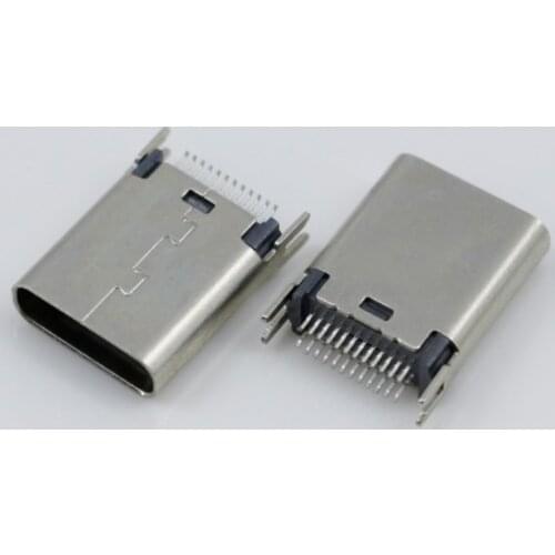 10Pcs USB 3.1 Type C Female Socket Connector 24pin 180 degree Vertical PCB High speed DIY Connectors