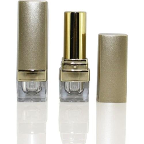 100Pcs 12.1mm 5G Gold Lipstick Tube Empty LIP BALM Tubes with Clear Bottom DIY Makeup Cosmetic Packing Containers F013