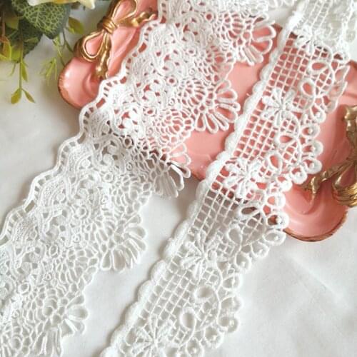 14yards 7.5cm New Cotton embroidery Lace ribbon Handmade DIY material Garment needlework sewing accessories Clothing fabric 141