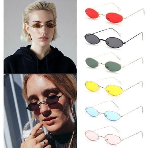 2021 Fashion Retro Small Oval Sunglasses Okulary Vintage Shades Sun Glasses Anti-blue light Eyeglasses Summer Accessories
