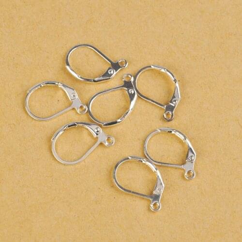 500pcs Silver Plated France Lever Earring Hooks Wire Settings Base Earrings Hoops For Jewelry Making Finding Supplies