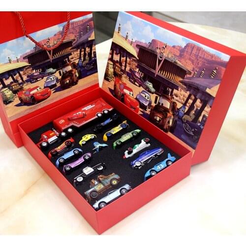 8/10pcs Disney Pixar Cars 2 3 Beautiful Gift Box Lightning McQueen Exquisite Tote Toy Set Present Toys For ChildrenDay for kids
