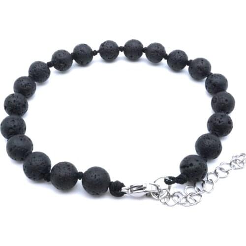 8mm Black Lava Stone Bracelet DIY Arom Essential Oil Diffuser Bracelet Yoga Jewelry Women Men