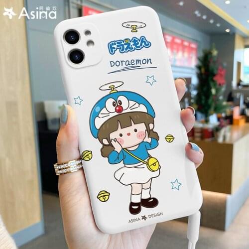ASINA Cute Case For iPhone 11 12 Pro XR XS Max Soft Liquid Silicone Women Cat Cover For iPhone 6 7 8 Plus Fundas Capa Cartoon