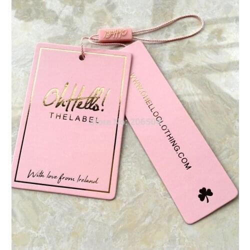 Customize tags with logo garment swing tag paper label custom hang tag print labels clothing label tag GQ08013