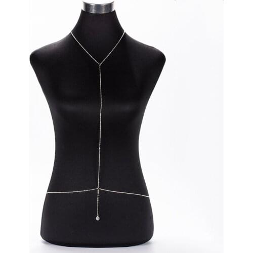 Simple Style Chain Necklace Belly Body Chain Fashion Sexy Copper Sequins Body Chain Jewelry for Women Beach Party