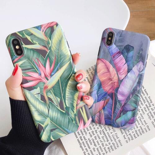 Banana Leaves Phone Case For iPhone 11 Pro Max XS Max XR X 6 6s 7 8 Plus SE 2020 Cases Matte Tropical Leaf Soft TPU Back Cover