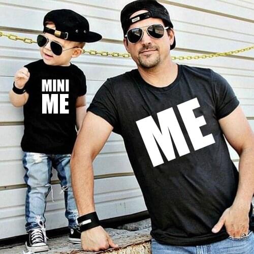 Father and Son Kids Clothes daddy Baby boy Family Look t shirts ME and MINI me Little print t-shirt Family Matching Clothes