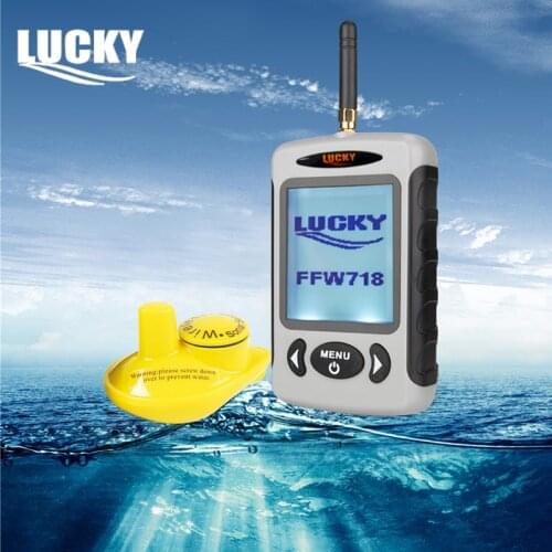 Lucky FFW718 Fish Finder English/Russian menu Rechargeable Waterproof Wireless Fishing 125KHz Sonar echo Sounder Fishfinders
