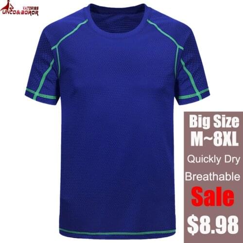 Plus size 7XL,8XL t shirt mens creative simple quick-drying summer t shirt outwear sports Compression GYM joggering Tshirt men