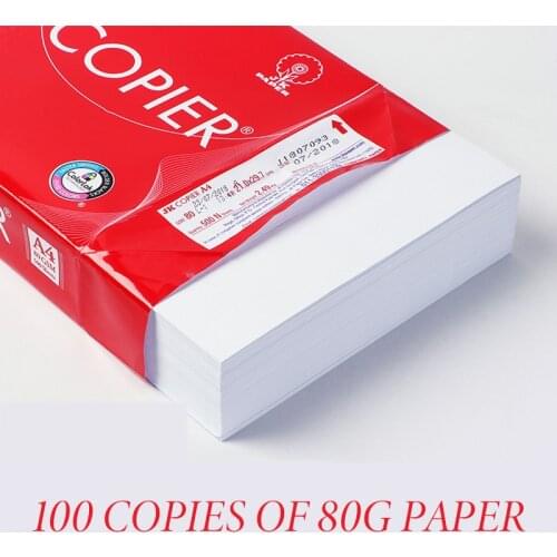 80g Imported White A4 Duplicating Paper 100 Pieces of All Wood Pulp General Printing Paper Manufacturers Pulp Printing Paper