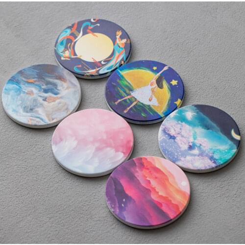 Ins Diatom Mud Absorbent Coaster Ceramic Tea Coaster Water Coaster Round Cup Anti-scald Insulation Pad Coaster