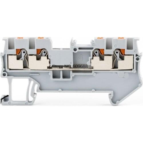 Din Rail Terminal Block PT 1.5-QUATTRO 4 Conductor Push In Spring Screwless Feed Through Wire Conductor wire connector