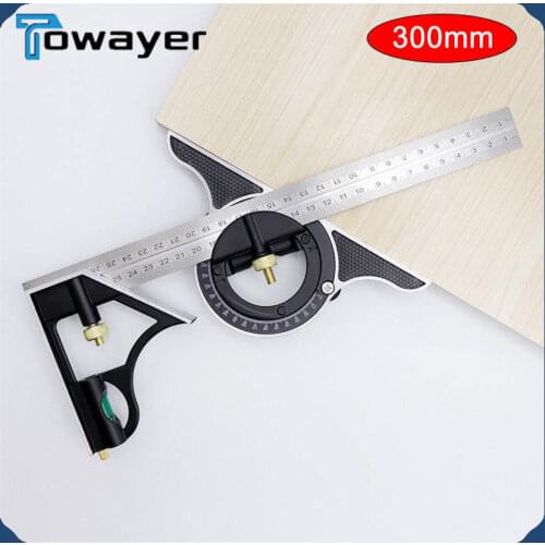 3 In 1 Square Angle Ruler Set Adjustable Woodworking Tools Multi Combination Right Angle Ruler Protractor Measuring Tool Set