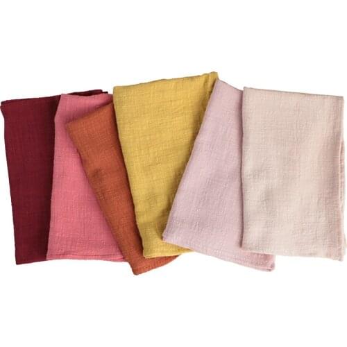 12pcs 40X40CM Retro Texture Cotton Gauze Reusable Napkin,Customized Dinner Table Rustic Wedding Decor,Kitchen Place Mats