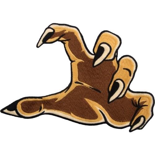GUGUTREE embroidery big claw hand patches animal cartoon patches badges applique patches for clothing ZK-219