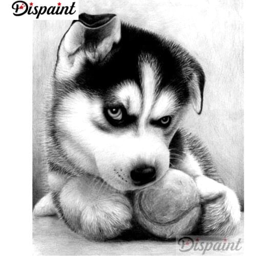 Dispaint Full Square/Round Drill 5D DIY Diamond Painting "Animal dog scenery" Embroidery Cross Stitch 5D Home Decor A10526