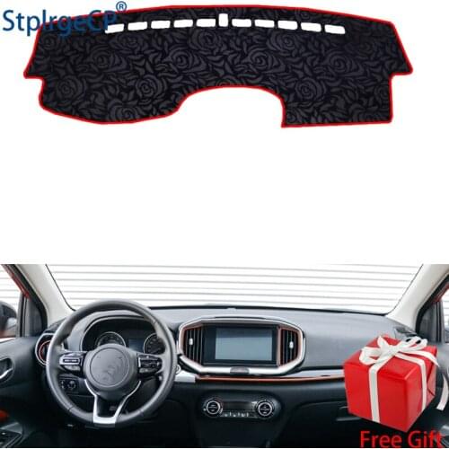 Latest Rose Pattern Non-slip Car Dashboard Cover Dash Mat Pad DashMat ANti-UV Car Sticker for kia KX1 2019 Car Styling