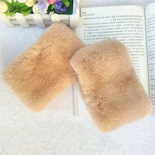 New arrival lady natural rex rabbit fur cuffs real fur wind protection hand rings winter warm hand