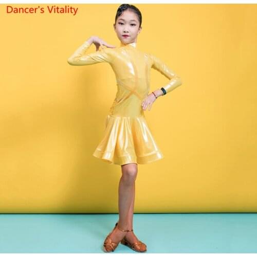 Latin Dance Competition Clothing Girls Temperament Dress Stand Collar Professional Performance Dancing Clothes Child