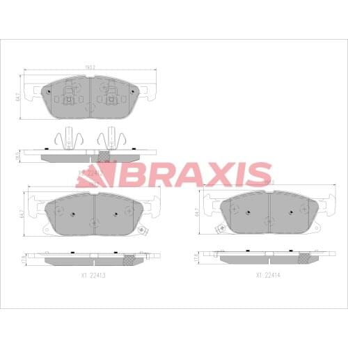 BRAKE BALATASI FRONT GALAXY/S-MAX 18 KTJ1GC2K021AA BRAXIS AA0759