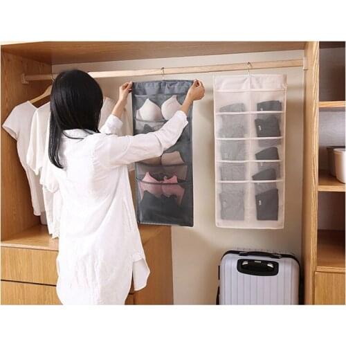 Underwear storage bag dormitory wall hanging student home wall-mounted wall-mounted storage bag double-sided door back storage b