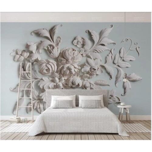 Custom photo wallpapers for walls 3 d murals Beautiful European style peony flower relief 3d stereo TV background wall papers