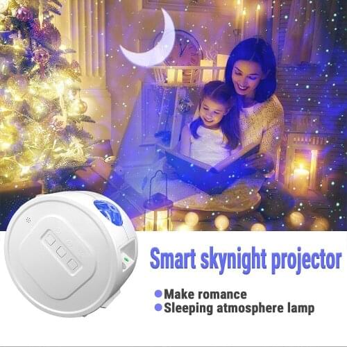 Starry Sky Projector Light LED Nebula Cloud Night Light Voice Control Ocean Waving Light Rotation Projection Lamp for Kids